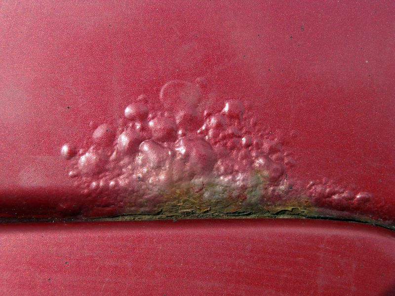 car paint bubbling and rust